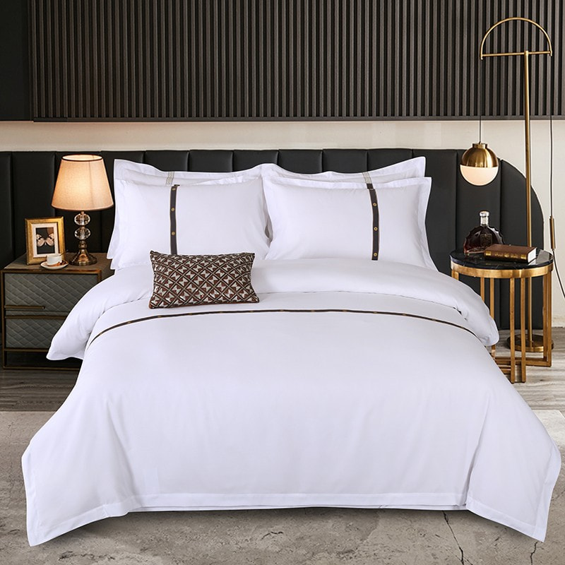 Solid Hotel Linen Pure Cotton Bed Sheet Set