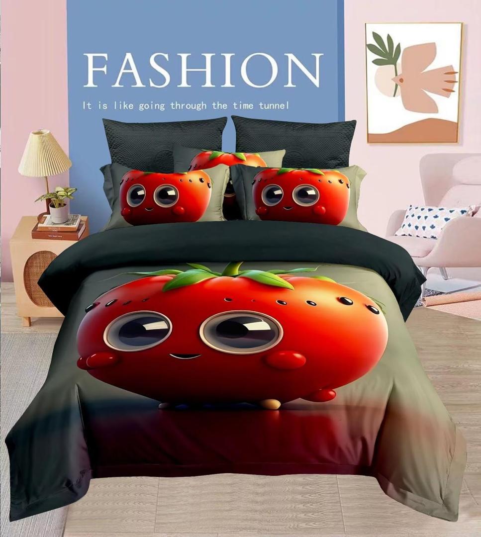 Cartoon 5D Digital Printed Bed sheet Set with Fluffy Owl Design