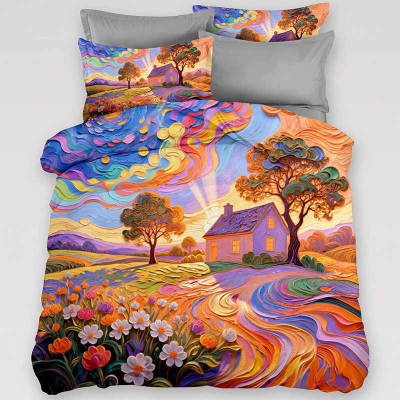5D Oil-Painting Effect Digital Print Bedding Set -Fairy Meadow