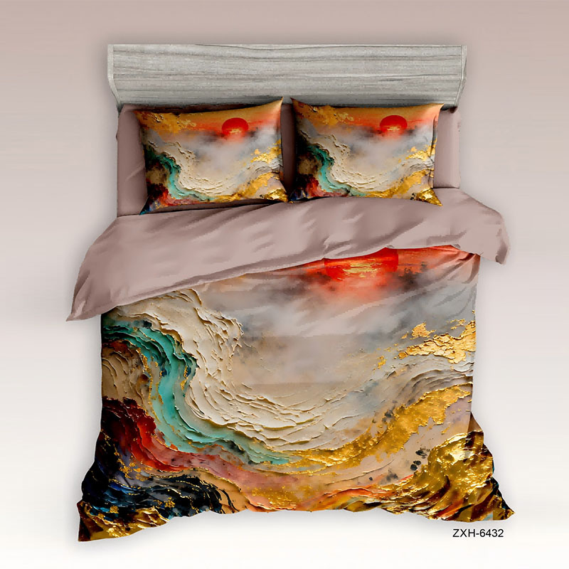 ‌5D Oil-Painting Effect Bedding Set - Sunset