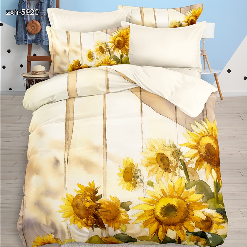 5D Oil-Painting Effect Bedding Set -Sunflower