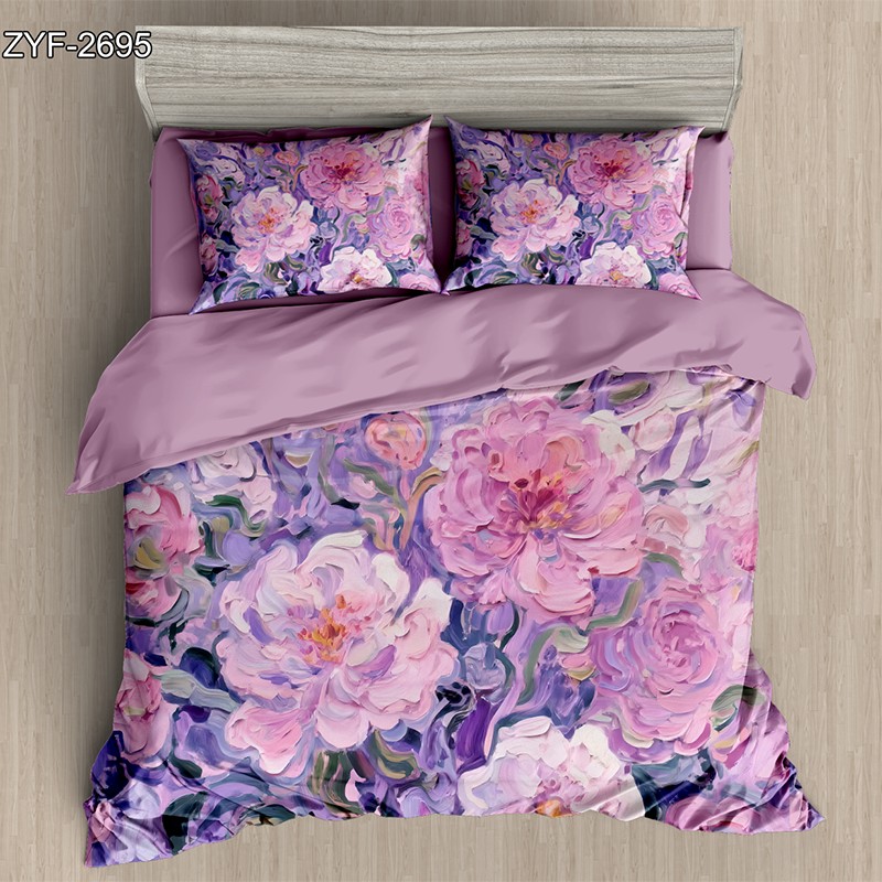 5D Oil-Painting Effect Bedding Set -Peony
