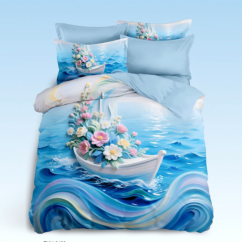5D Floral Digital Print Bedding Set - ‌Floral Boat