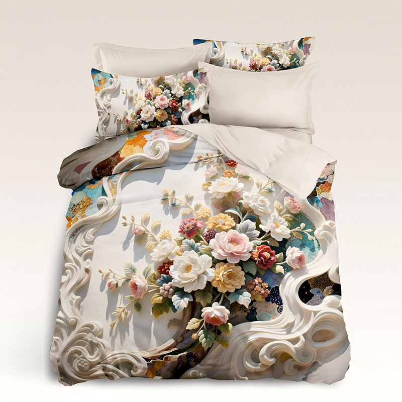 ‌5D Floral Digital Print Bedding Set -Floral Bouquet