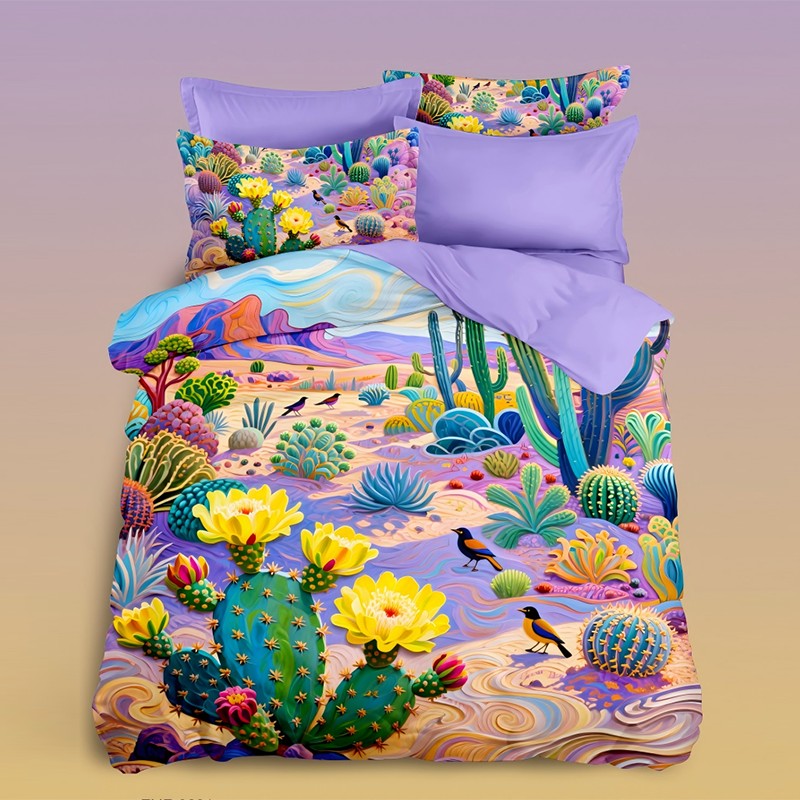 ‌5D Digital Print Bedding Set - ‌Desert Bloom