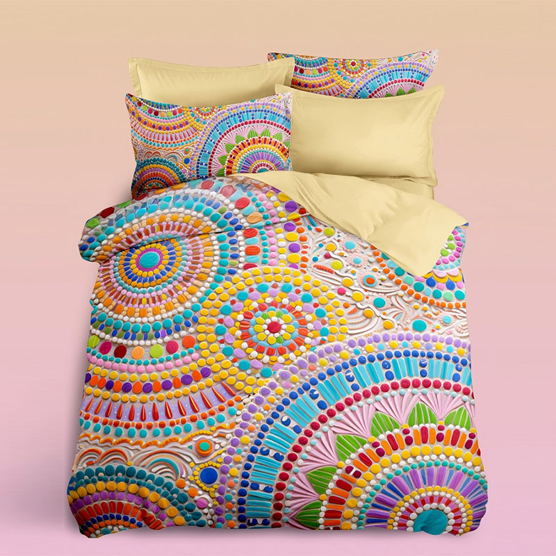 ‌5D Floral Digital Print Bedding Set -Mandala Mosaic