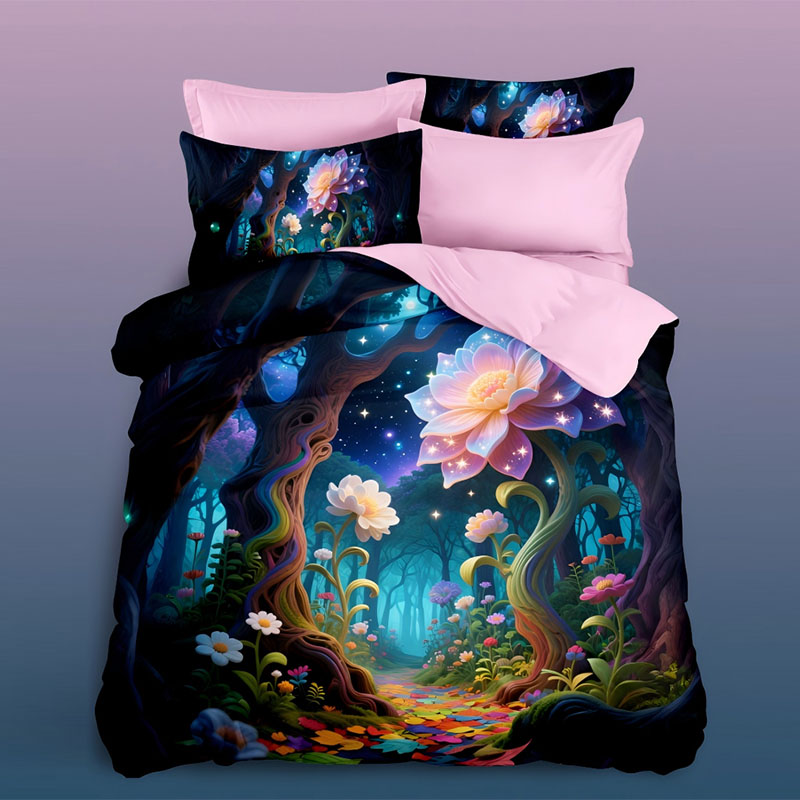 ‌5D Floral Digital Print Bedding Set -Enchanted Forest