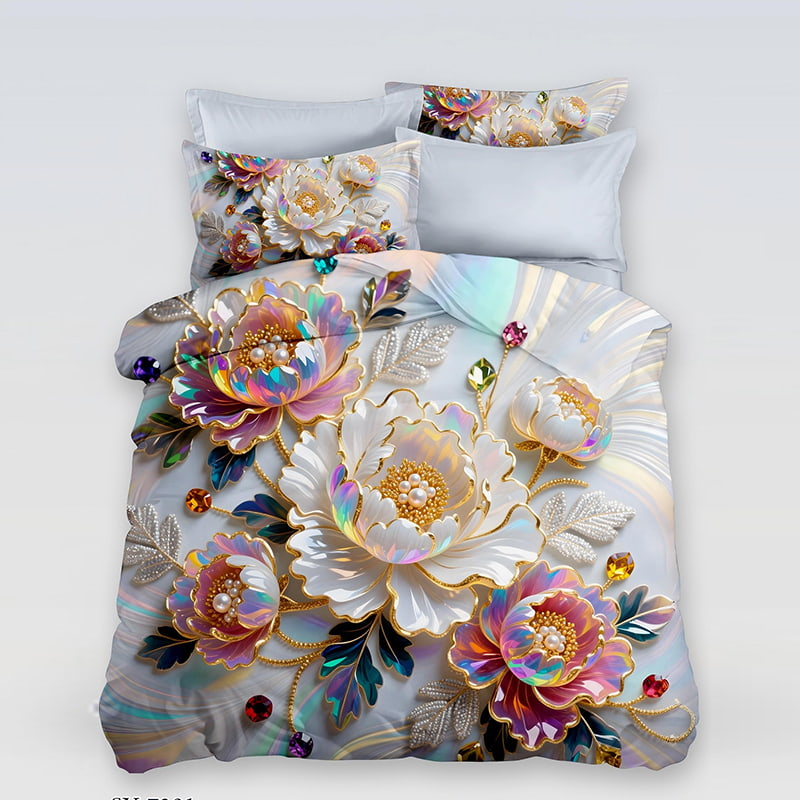 5D Floral Digital Print Bedding Set - ‌Luxurious Peony