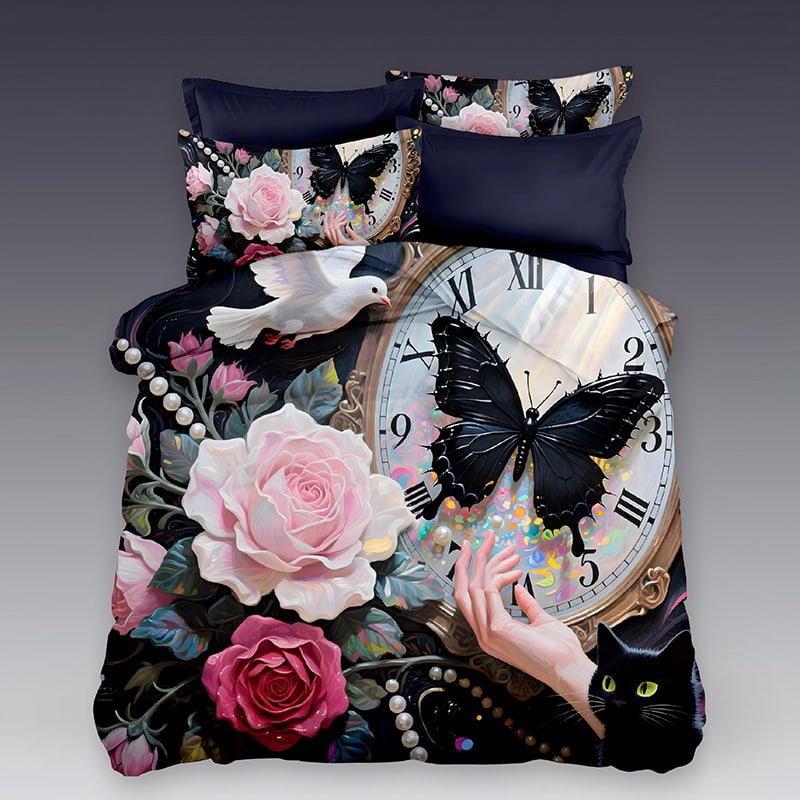5D Floral Digital Print Bedding Set - ‌Time of Bloom and Magic