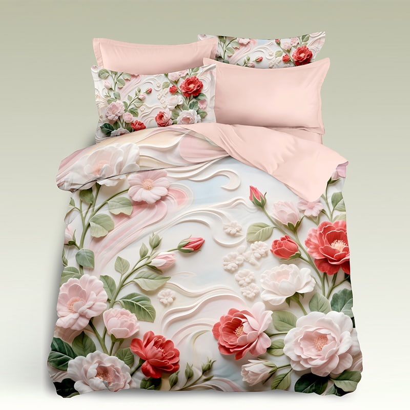 5D Floral Digital Print Bedding Set - ‌Rose Garden