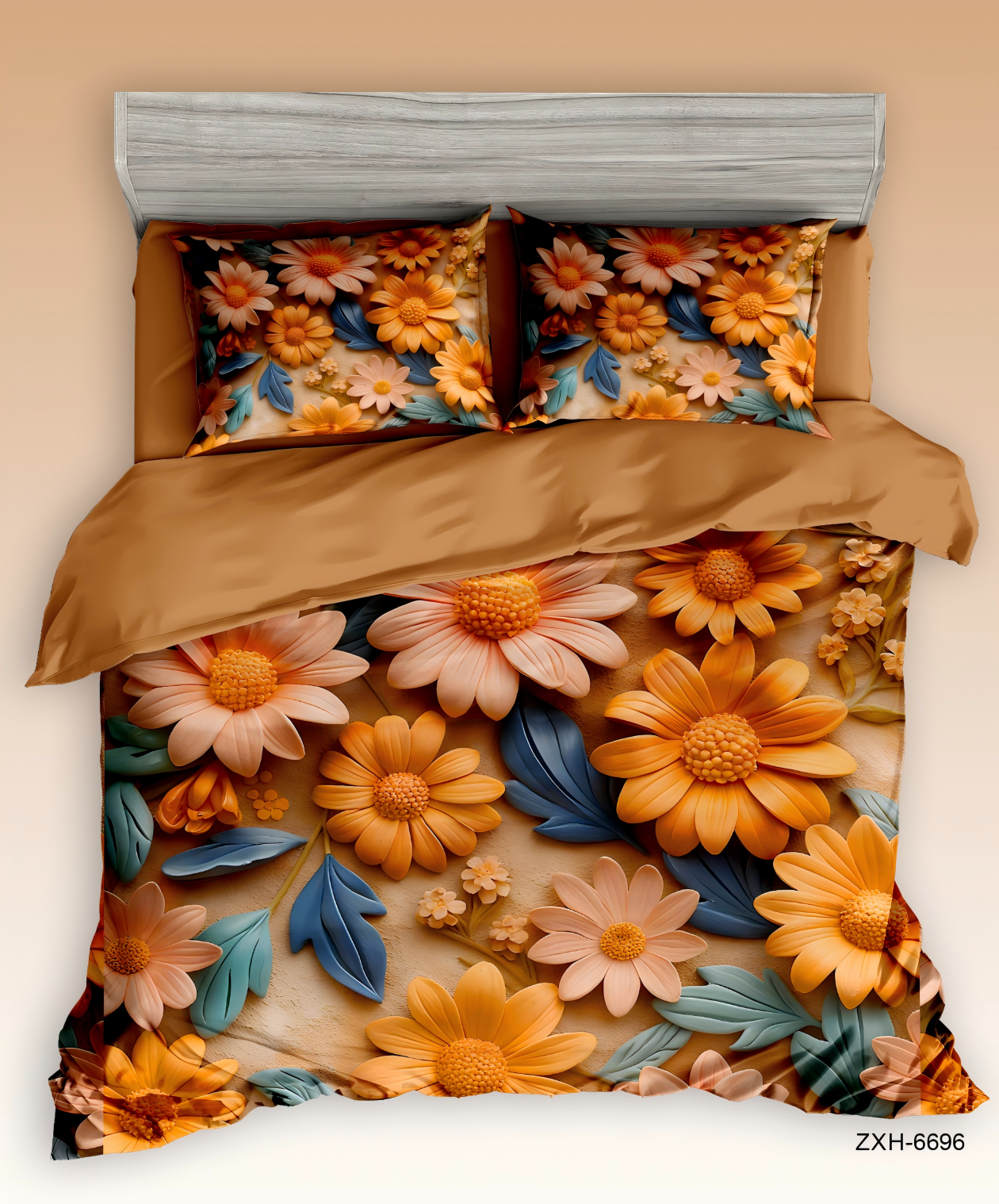 5D Digital Print Bedding Set-Warm Floral