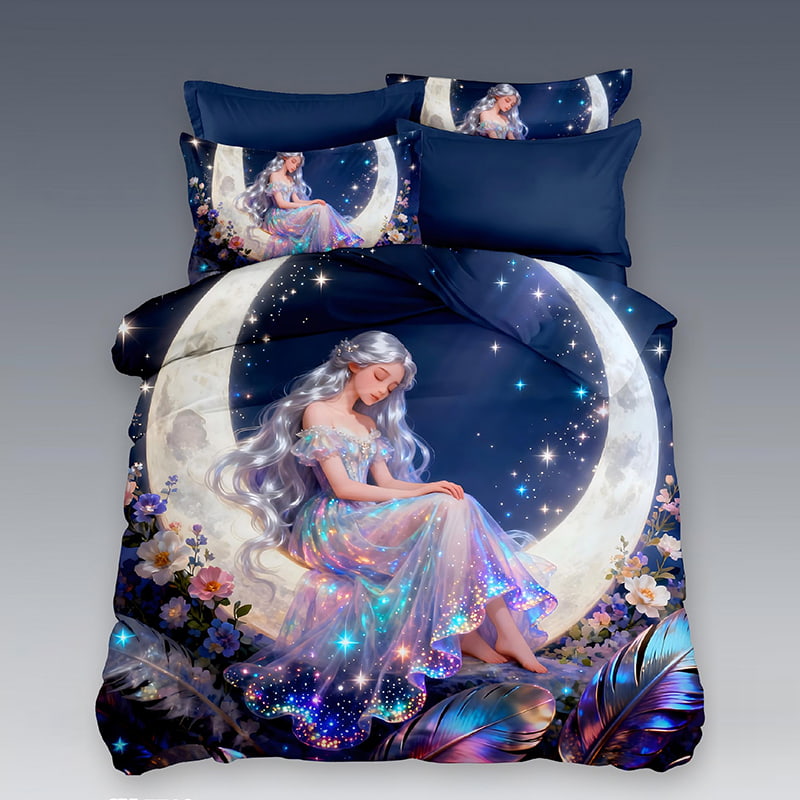 5D Floral Digital Print Bedding Set - ‌Moonlight Dream