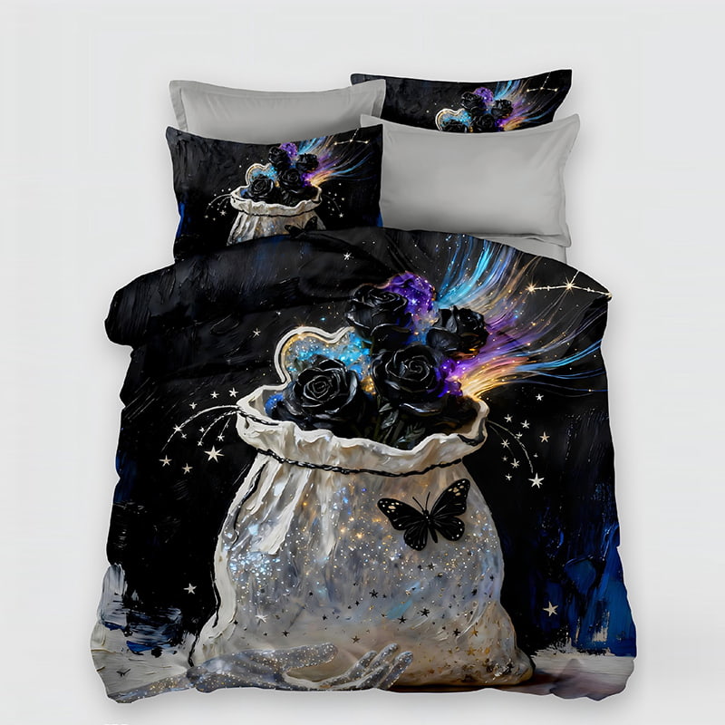 5D Floral Digital Print Bedding Set - ‌Galaxy Bloom 