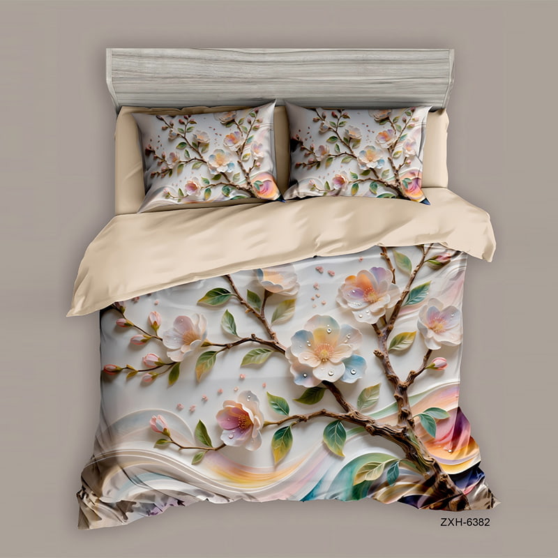 5D Floral Digital Print Bedding Set - ‌Blooming Blossom