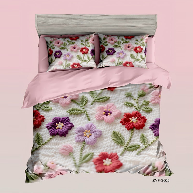 5D Floral Digital Print Bedding Set - ‌Blossom Meadow 