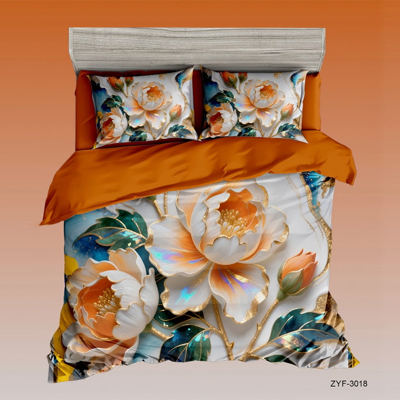 5D Floral Digital Print Bedding Set - ‌Peony