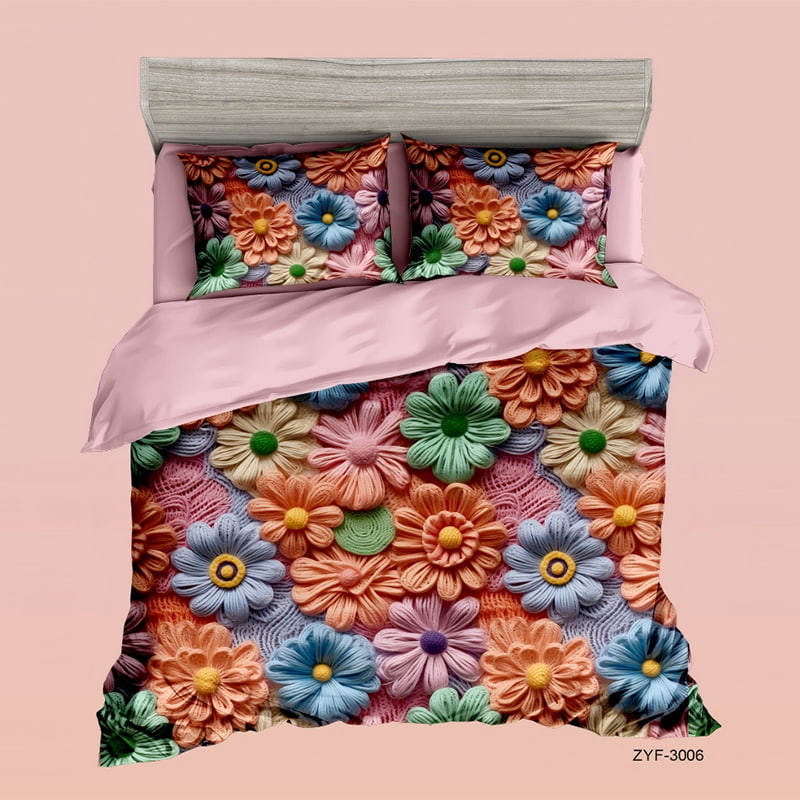 5D Floral Digital Print Bedding Set - ‌Bloom Symphony