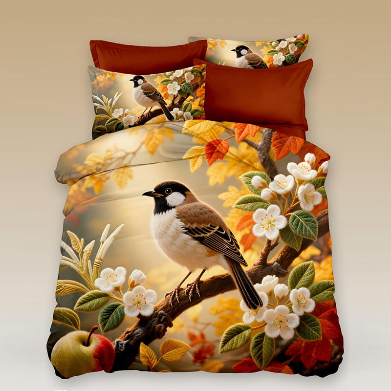 5D Floral Digital Print Bedding Set - ‌Autumn Serenity