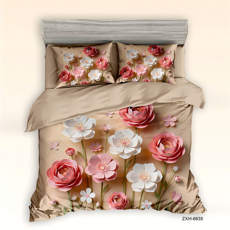 5D Floral Digital Print Bedding Set - ‌Spring Blossom Garden