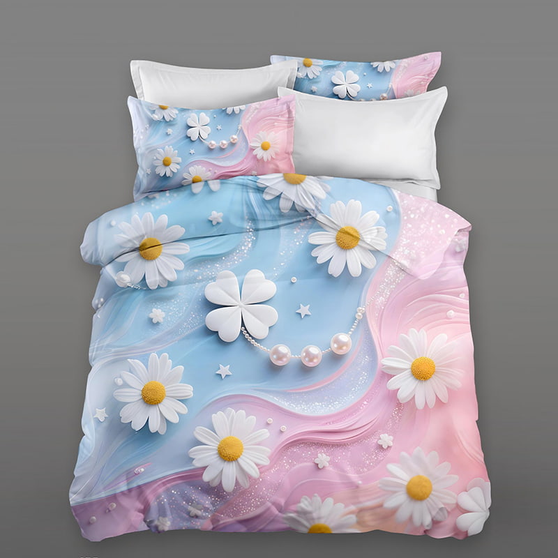 5D Floral Digital Print Bedding Set - ‌Dreamy Daisy