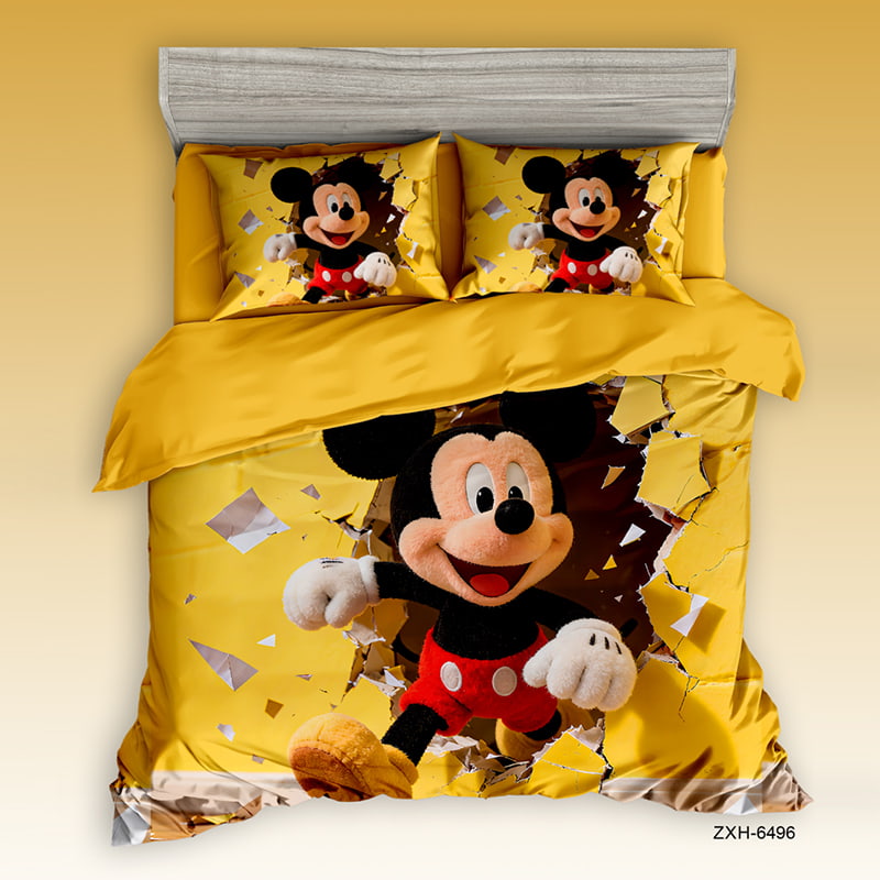 7D Digital Printed Bed Sheet Set with Playful Cartoon Character Theme
