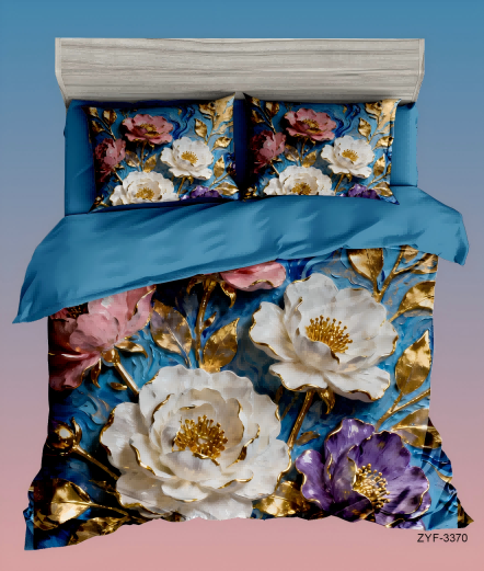 5D Floral Digital Print Bedding Set - ‌Multicolored Peonies