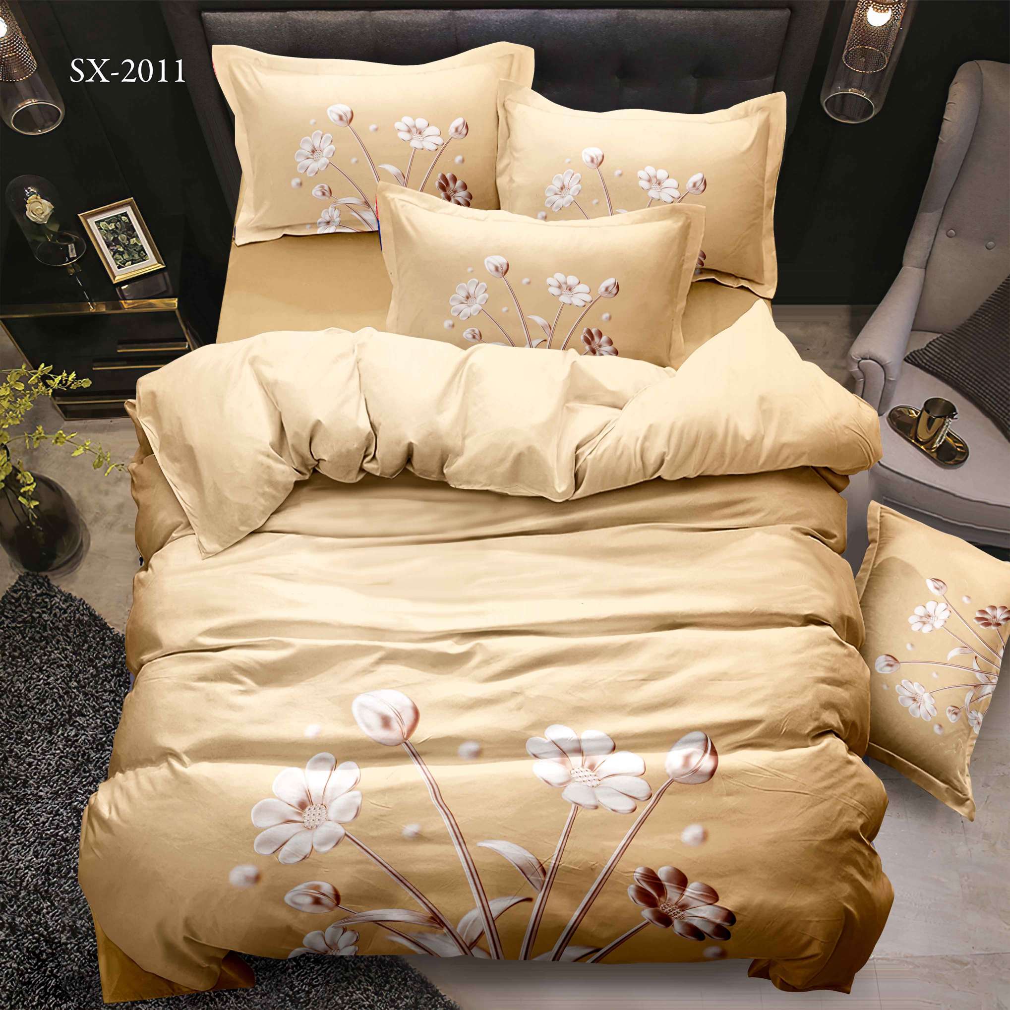 5D Floral Digital Print Bedding Set - ‌White Daisies