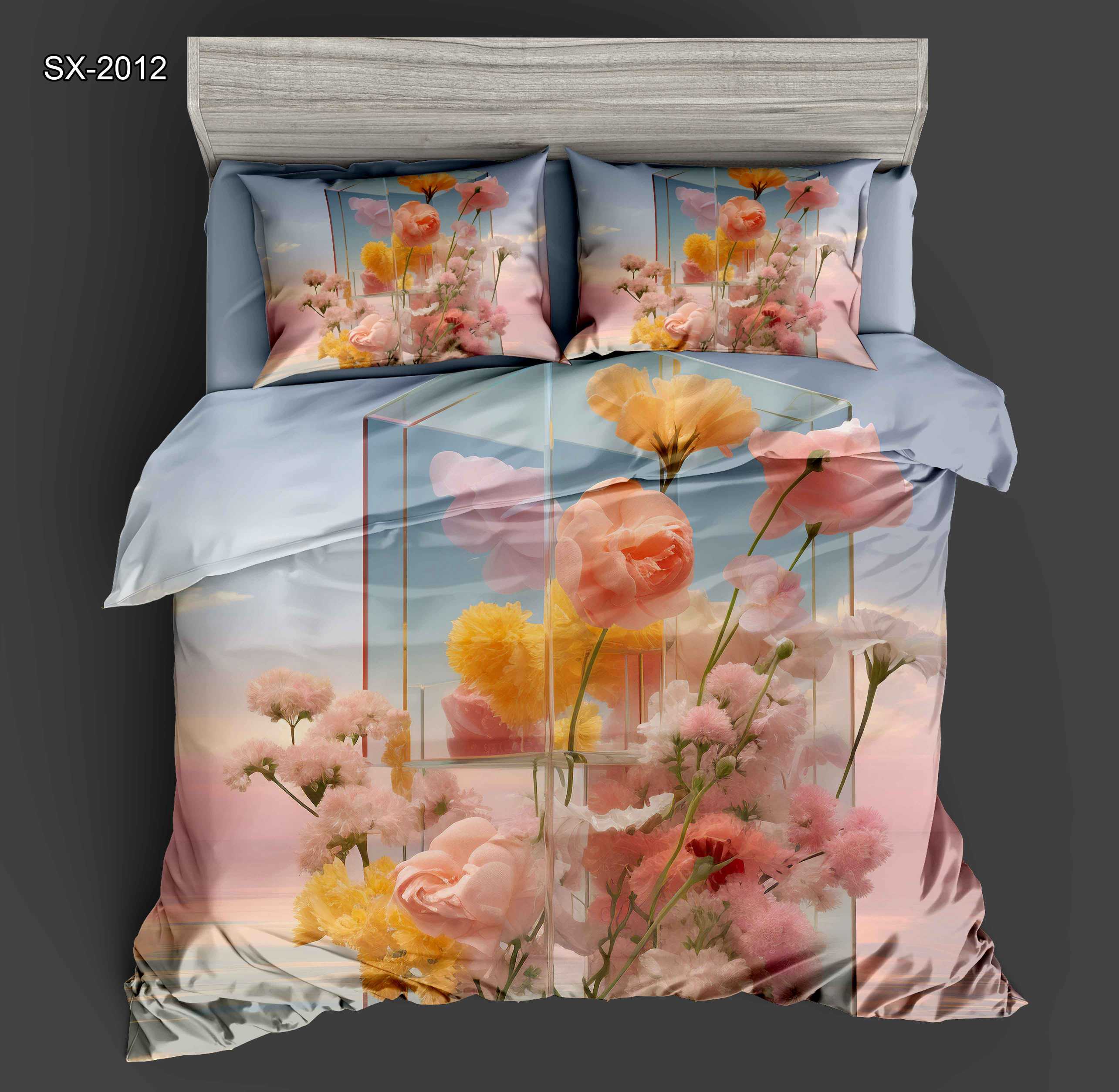 5D Floral Digital Print Bedding Set - ‌Bouquet