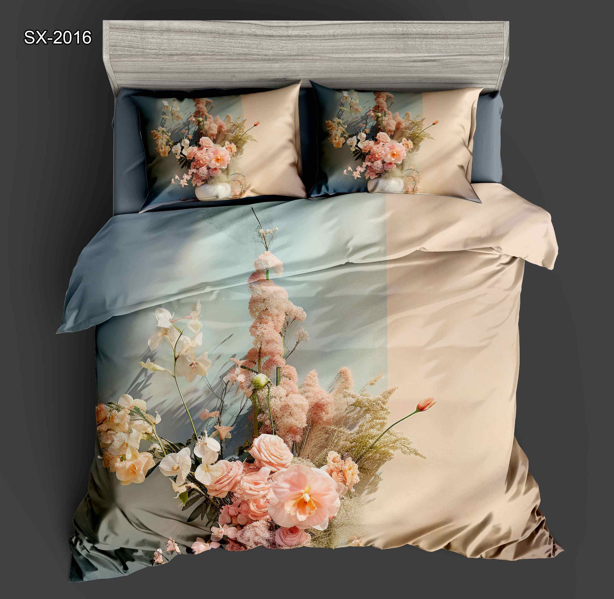 5D Floral Digital Print Bedding Set - ‌Pastel Bouquet