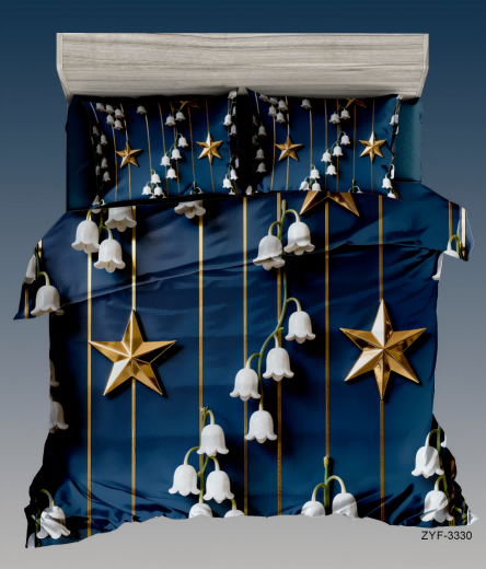 5D Floral Digital Print Bedding Set - ‌White Lilies