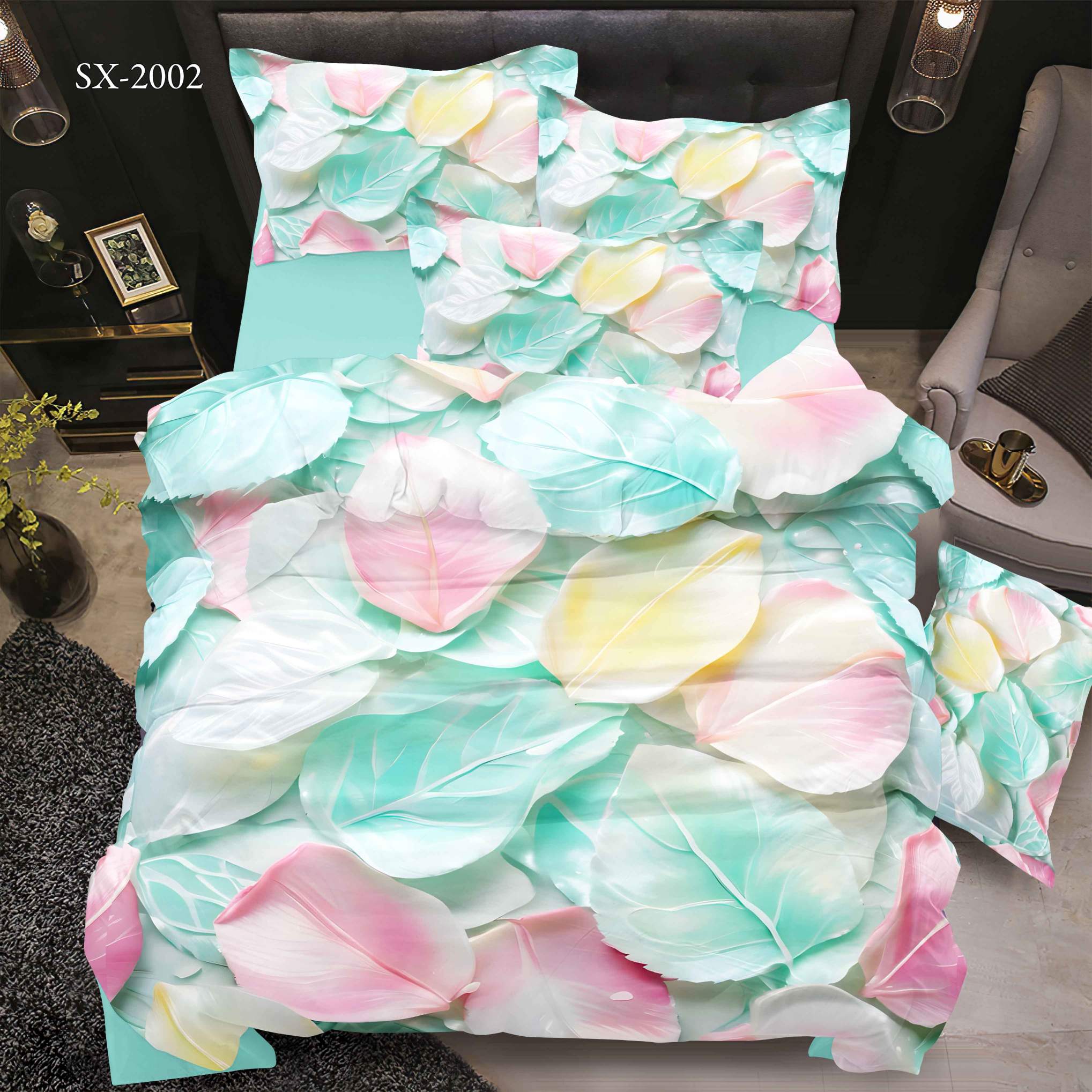 5D Floral Digital Print Bedding Set - ‌Pastel Petals
