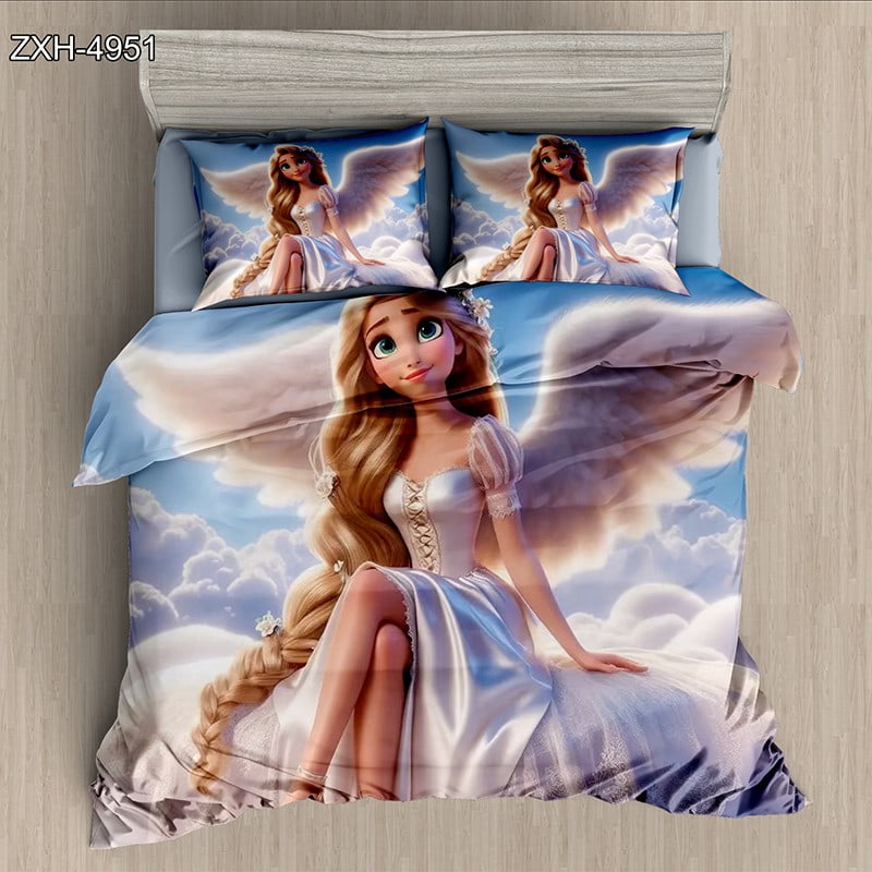 5D Digital Printed Bed sheet set with a Serene Angelic Fantasy Theme