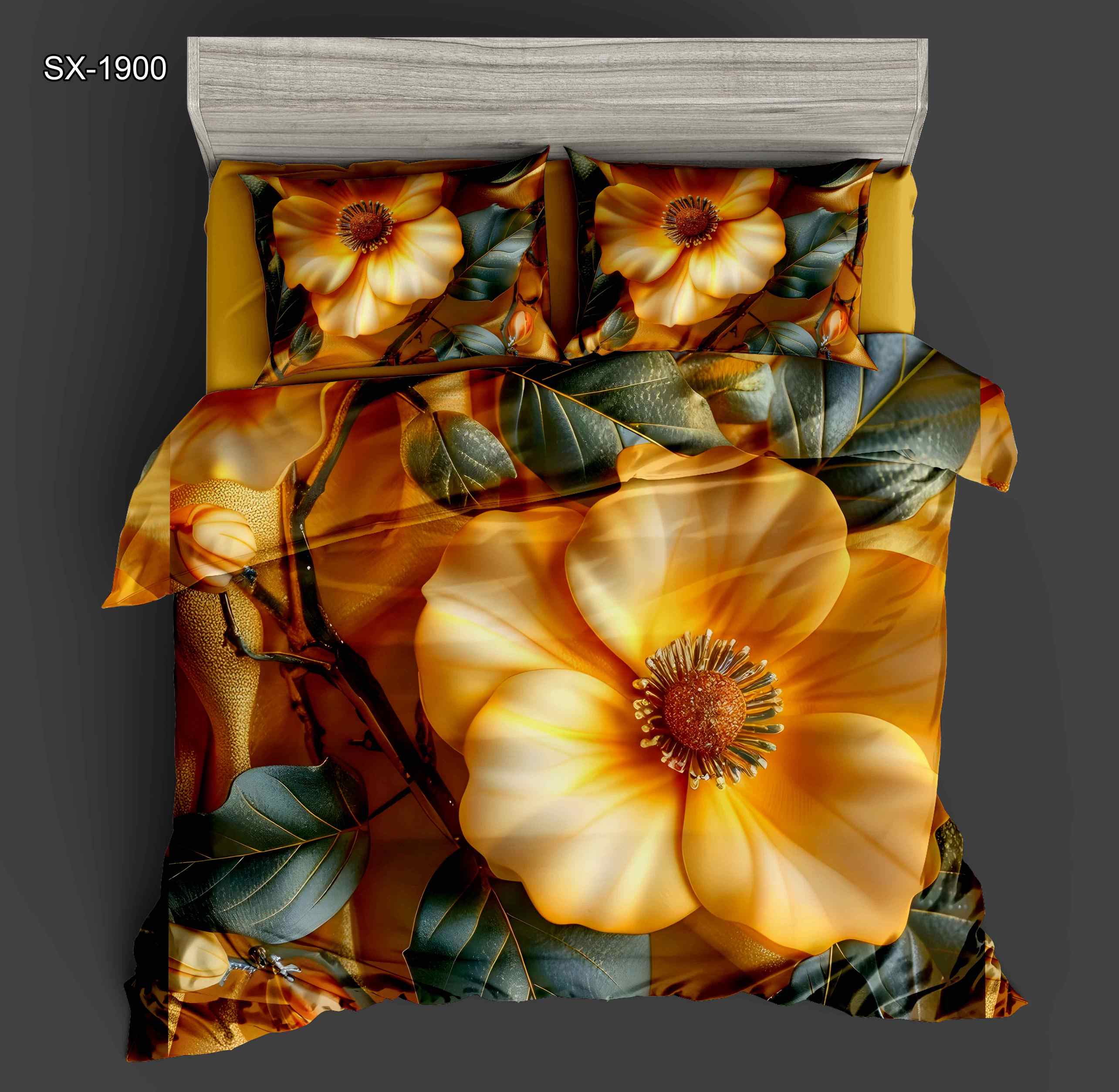 5D Floral Digital Print Bedding Set - ‌Warm Autumn Floral