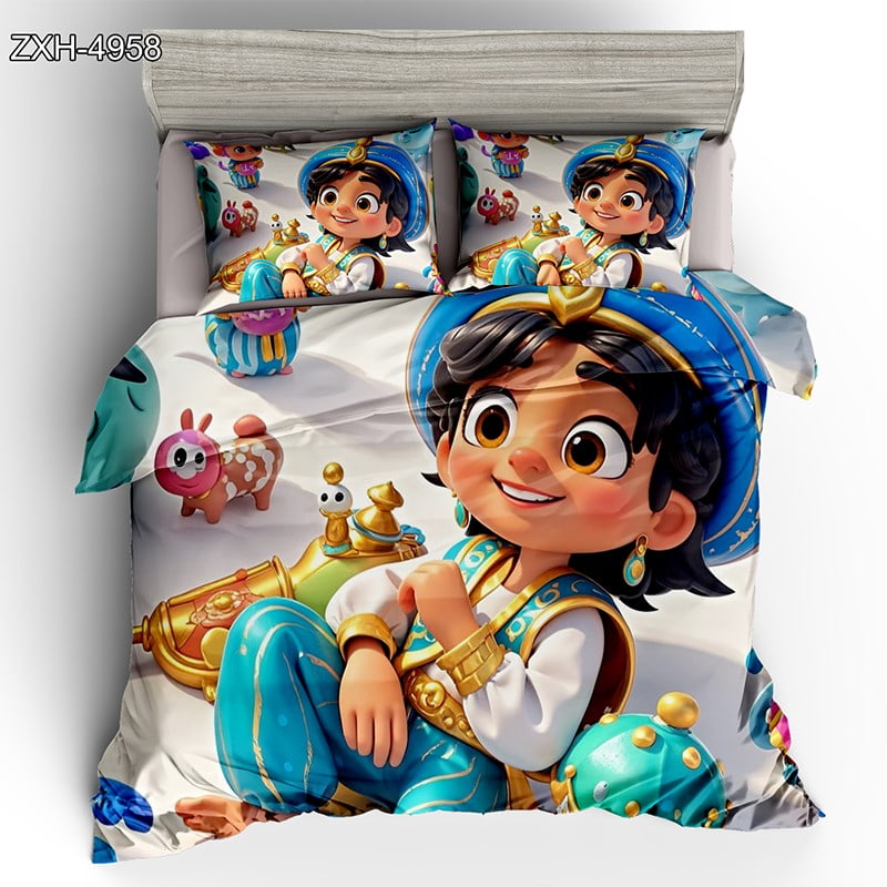 5D Digital Printed Bed sheet set with a Magical Arabian Nights Theme