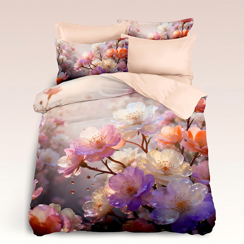 5D Floral Digital Print Bedding Set - ‌Blossom Reverie