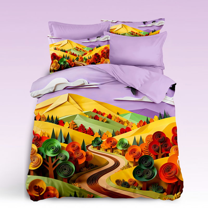5D Floral Digital Print Bedding Set - ‌Autumn Enchantment
