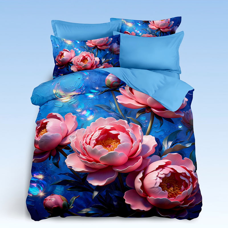 5D Floral Digital Print Bedding Set - ‌Blossom Serenity