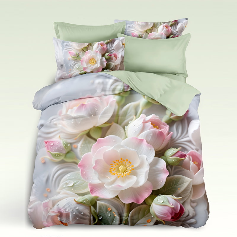 5D Floral Digital Print Bedding Set - ‌Romantic Floral