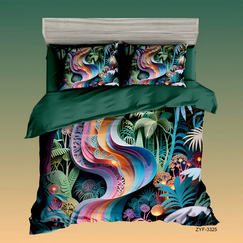 5D Floral Digital Print Bedding Set - ‌Tropical Jungle