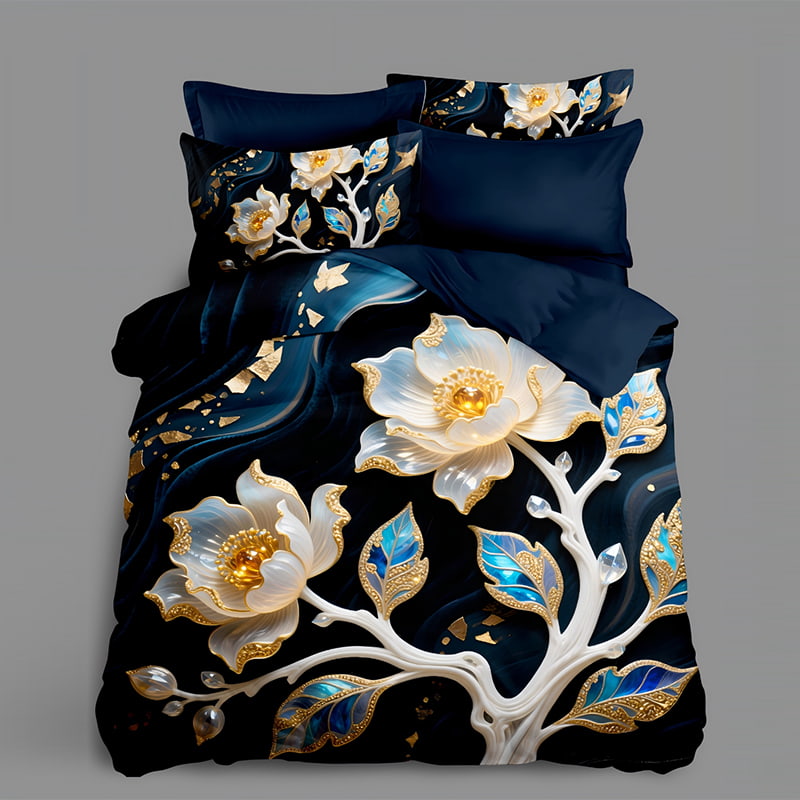 5D Floral Digital Print Bedding Set -Luxurious Floral Tree