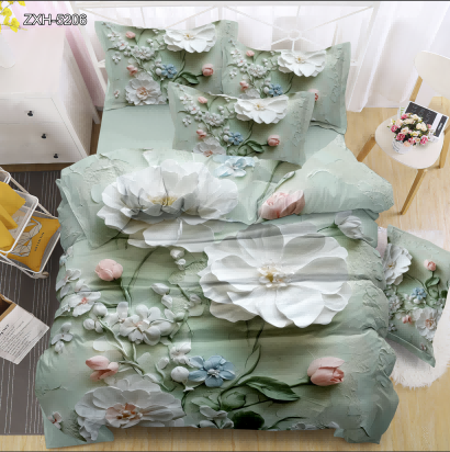 5D Floral Digital Print Bedding Set - Pastel Floral