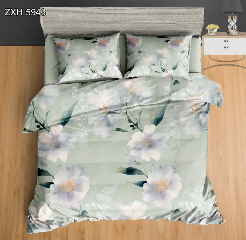 5D Floral Digital Print Bedding Set - ‌Pastel Floral