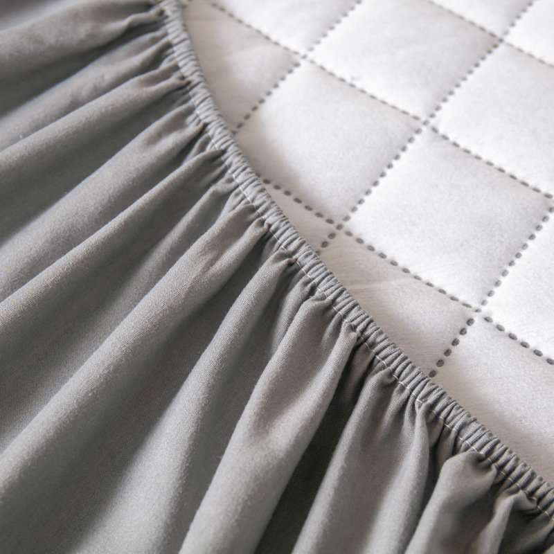 Washed Brushed Quilted Waterproof Fitted Sheet with Ultrasonic Design – Soft, Breathable & 360° Mattress Protection