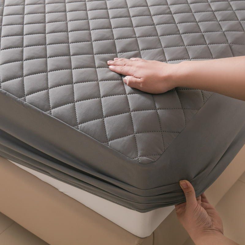 Washed Brushed Quilted Waterproof Fitted Sheet with Ultrasonic Design – Soft, Breathable & 360° Mattress Protection