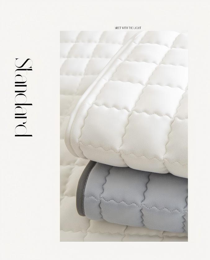 Washed Brushed Quilted Waterproof Fitted Sheet – Soft, Breathable & 360° Mattress Protection with Square Wave Stitch Design