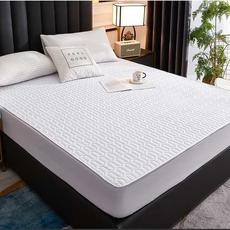 Washed Brushed Quilted Waterproof Fitted Sheet with Bamboo Ribbed Design – Soft, Breathable & 360° Mattress Protection