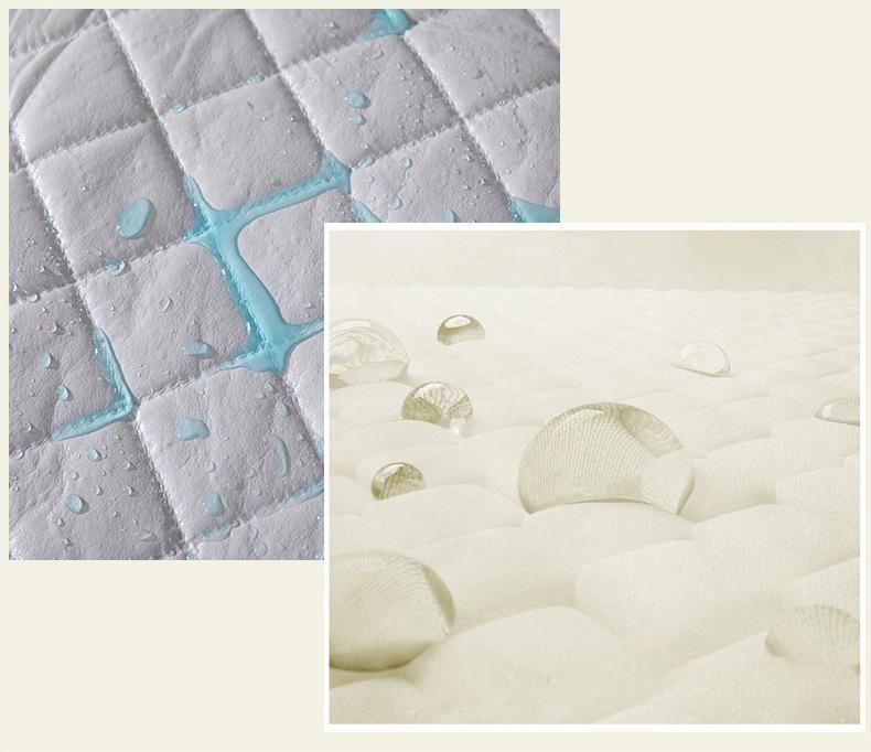 Washed Brushed Quilted Waterproof Fitted Sheet with Ultrasonic Design – Soft, Breathable & 360° Mattress Protection