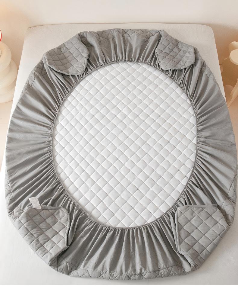 Washed Brushed Quilted Waterproof Fitted Sheet with Ultrasonic Design – Soft, Breathable & 360° Mattress Protection
