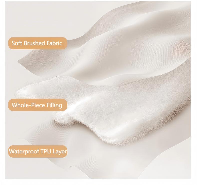 Washed Brushed Quilted Waterproof Fitted Sheet with Heart Checkered Design – Soft, Breathable & 360° Mattress Protection