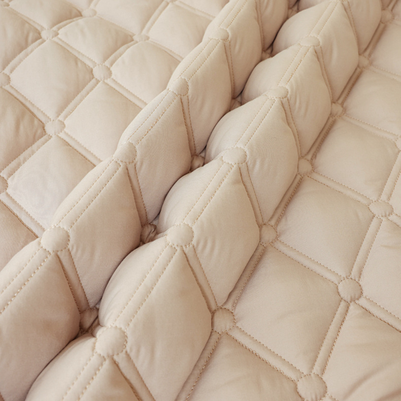 Washed Brushed Quilted Waterproof Fitted Sheet with Double Diamond Stitching – Soft, Breathable & 360° Mattress Protection